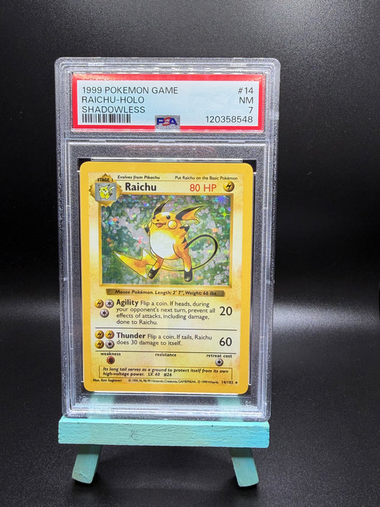 PSA 7 Raichu Holo Shadowless #14 Base Set