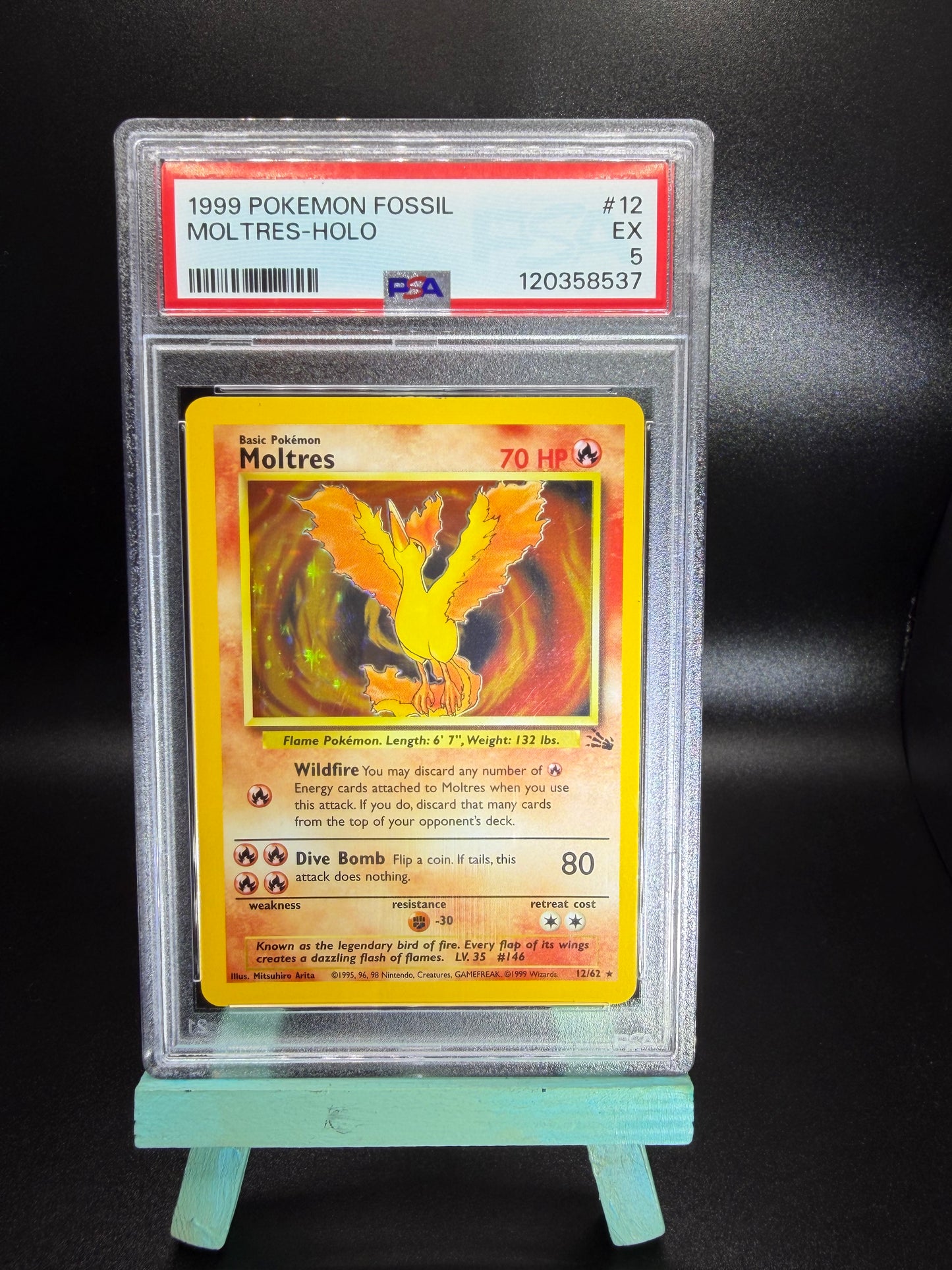 PSA 5 Moltres Holo #12 Fossil