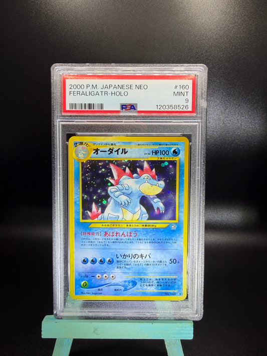 PSA 9 Feraligatr Holo # 160 Japanese Neo