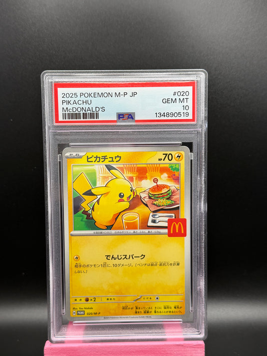 2025 POKEMON JPN M-P PROMO MCDONALD'S #020 PIKACHU PSA 10