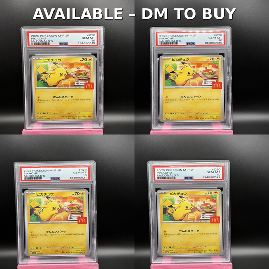 2025 POKEMON JPN M-P PROMO MCDONALD'S #020 PIKACHU PSA 10