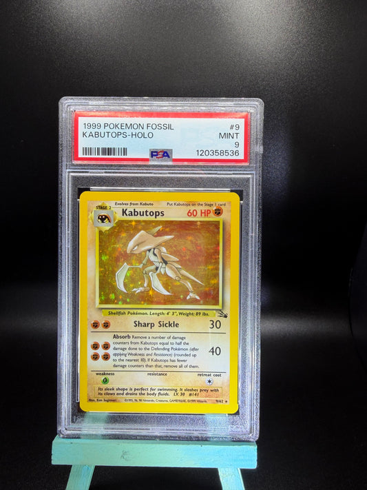 PSA 9 Kabutops Holo #9 Fossil