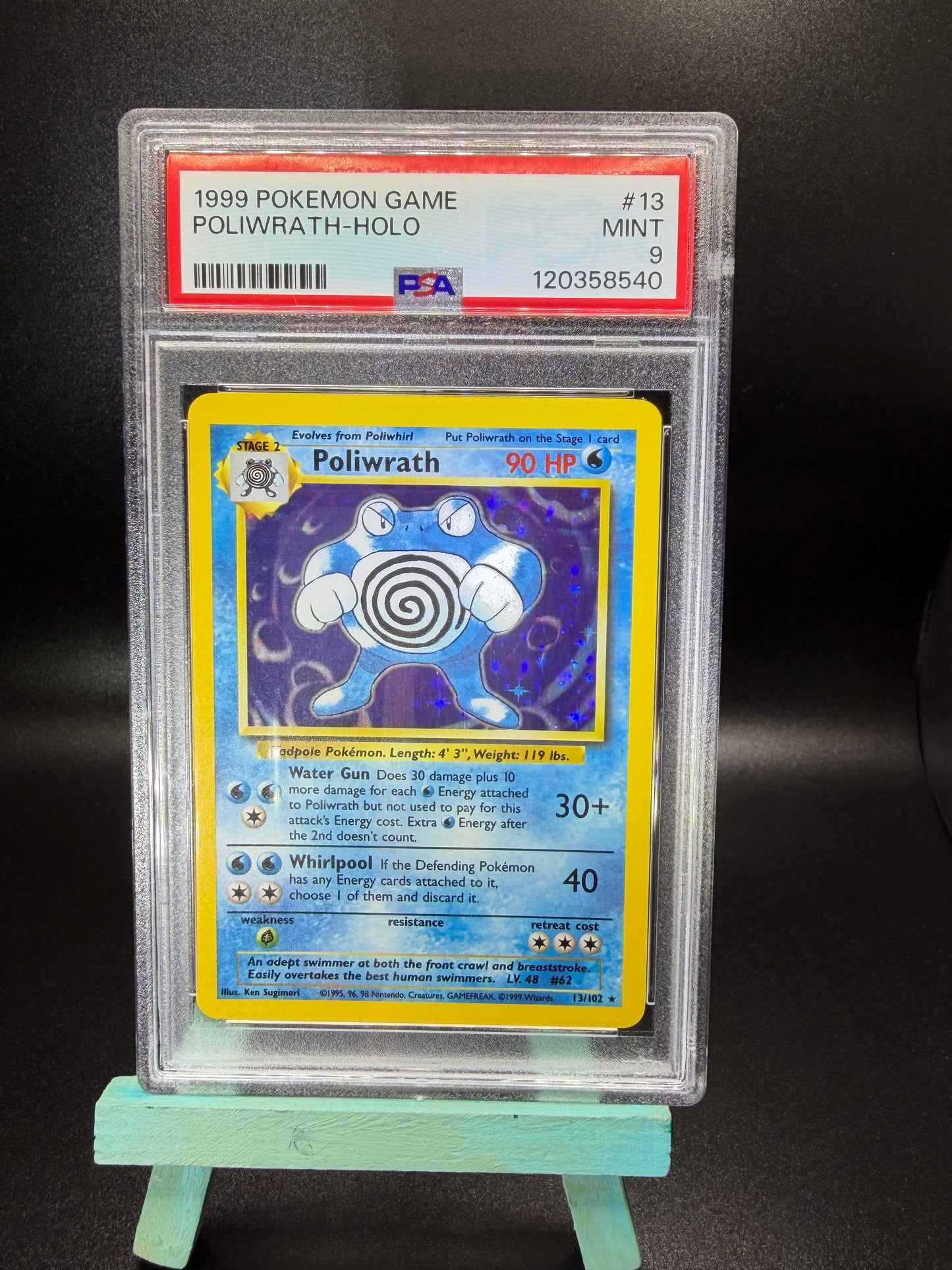 PSA 9 Poliwrath Holo #13 Base Set