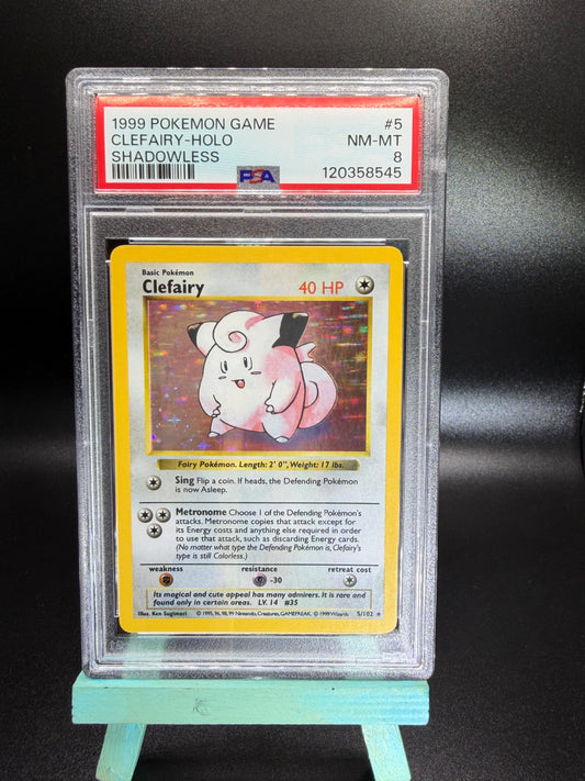 PSA 8 Clefairy Holo Shadowless #5 Base Set